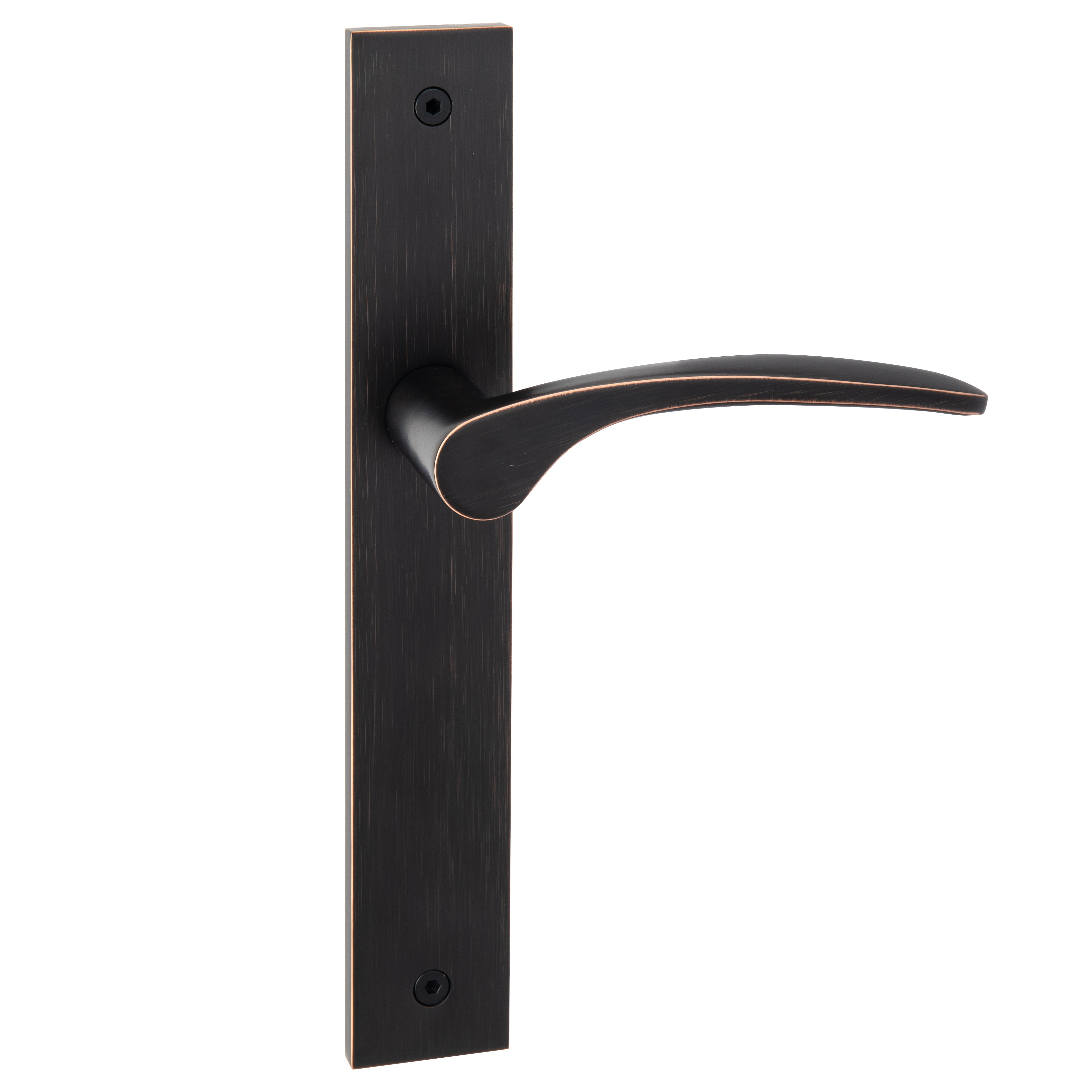 Curva Door Lever on Long Plate-Riverstone Luxe