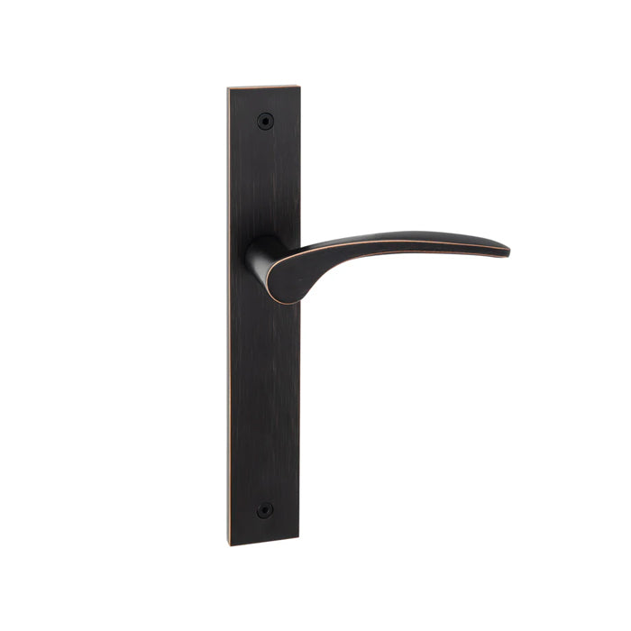 Curva Door Lever on Long Plate-Riverstone Luxe