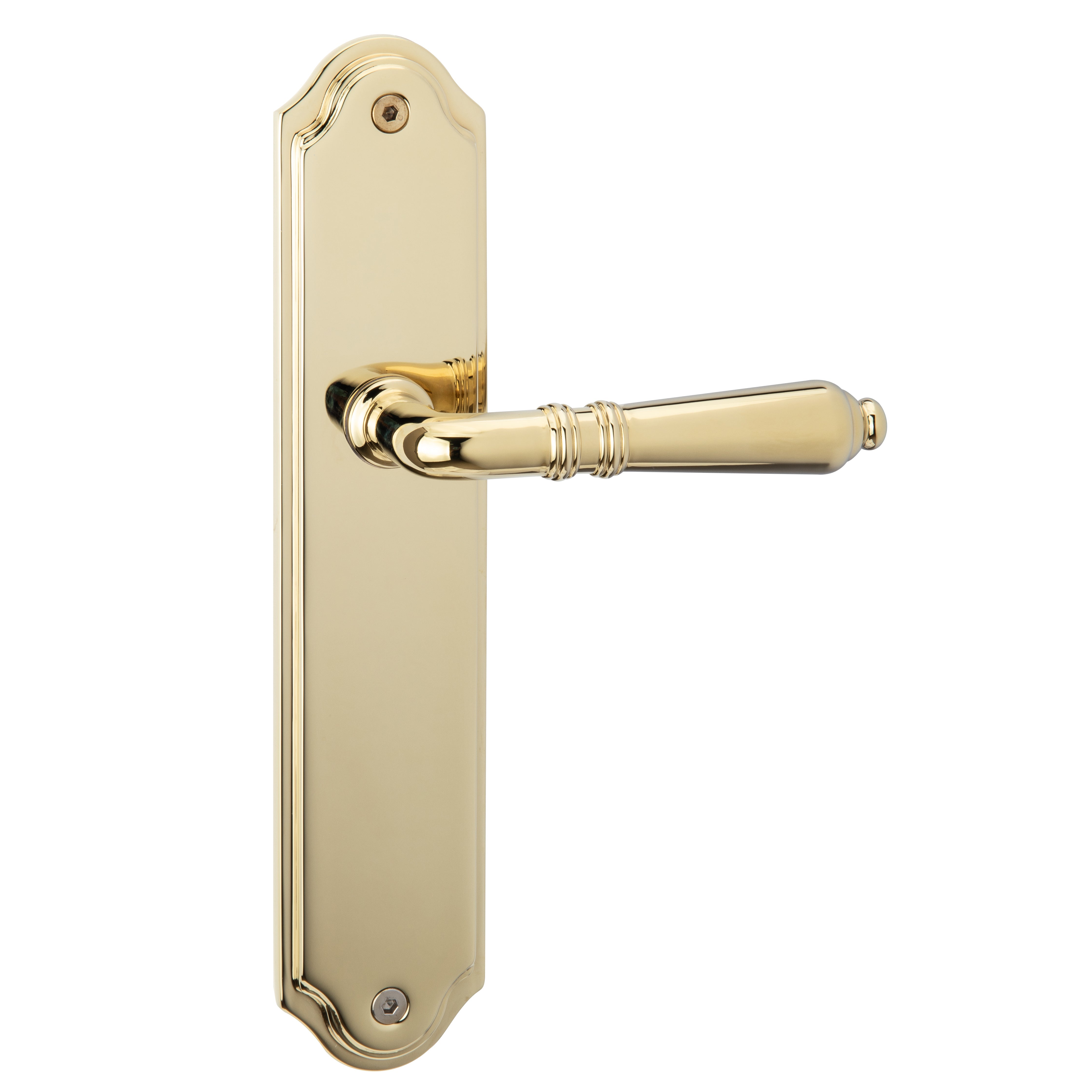 Dora Door Lever on Long Plate-Riverstone Luxe