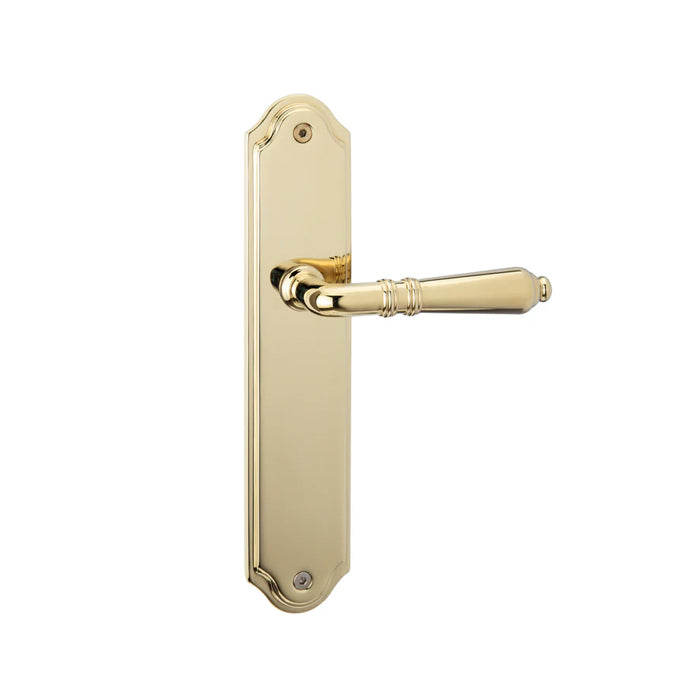 Dora Door Lever on Long Plate-Riverstone Luxe