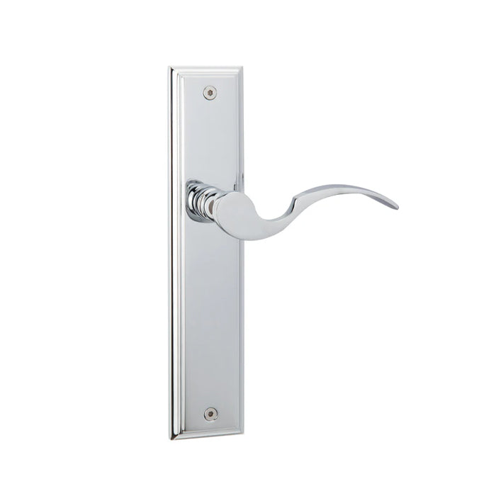 Flutto Door Lever on Long Plate-Riverstone Luxe